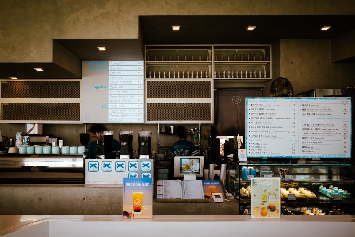 Barista preparing a drink